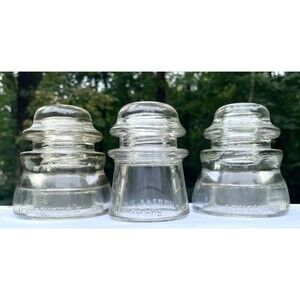 Lot of 3 Vintage Armstrong Glass Insulators CD 155, CD 122 MINT Condition